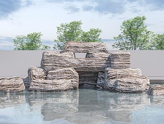 新中式假山石头 <em>景观石</em> 假山 片石 条石